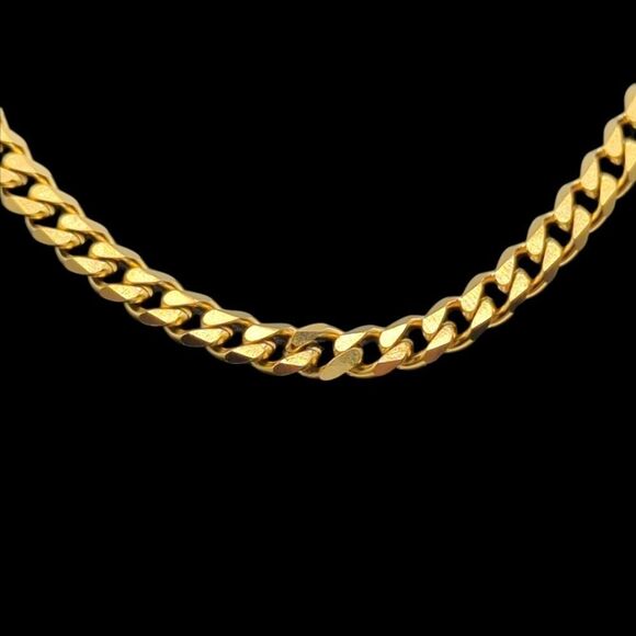 20" x 5mm 14K Gold Finish over 316L Stainless Steel Cuban Chain. - Picture 10 of 13